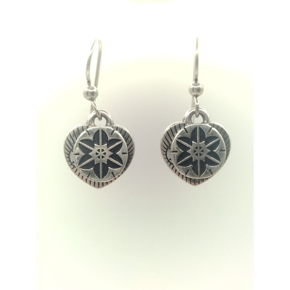 Sterling Silver Believe Soul Heart Dangle Earrings